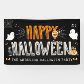 Happy Halloween | Gepersonaliseerde halloween-part Spandoek (Horizontaal)
