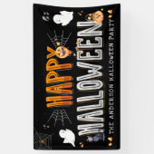Happy Halloween | Gepersonaliseerde halloween-part Spandoek (Verticaal)