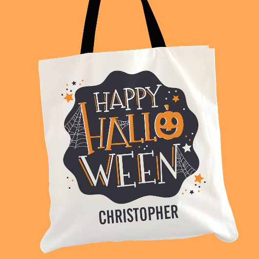Happy Halloween gepersonaliseerde Trick or treat S Tote Bag