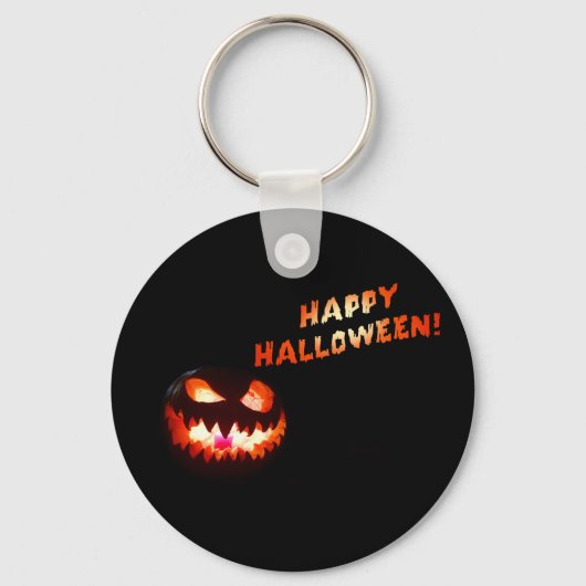 HAPPY HALLOWEEN - Ggloeiende Jack-O-Lantern Sleutelhanger (Voorkant)