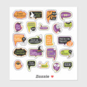 Happy Halloween Ghost Bat Black Cat Sticker (Vel)