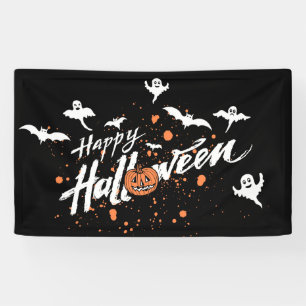 Happy Halloween Ghost, Bats and Pumpkins Spandoek