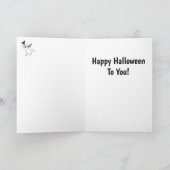 Happy Halloween Ghost Black Cat Cute Sinaasappel Kaart (Binnen)