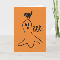 Happy Halloween Ghost Black Cat Cute Sinaasappel