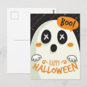 Happy Halloween Ghost Briefkaart (Voorkant / Achterkant)