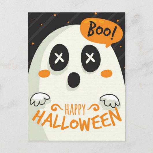 Happy Halloween Ghost Briefkaart (Voorkant)