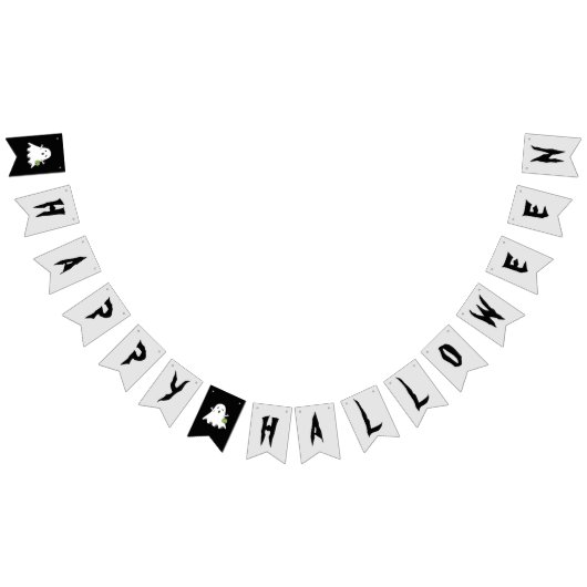 Happy Halloween Ghost Bunting Banner