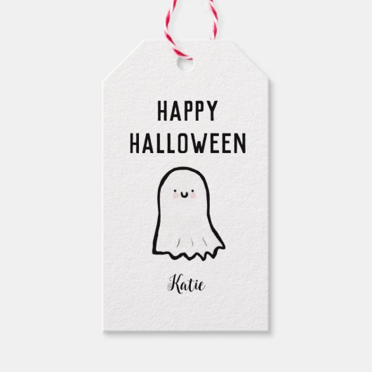 Happy Halloween Ghost Cadeaulabel (Voorkant)