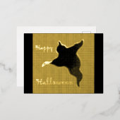 Happy Halloween Ghost Cartoon Gold Foil Briefkaart (Voorkant / Achterkant)