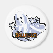 Happy Halloween Ghost Cartoon Magneet (Voorkant)