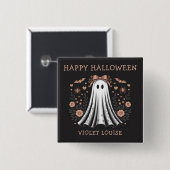 Happy Halloween Ghost Custom Button (Voorkant /achterkant)