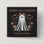Happy Halloween Ghost Custom Button (Voorkant)