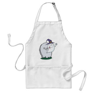 Happy Halloween Ghost die naast Tombstone vliegt Standaard Schort