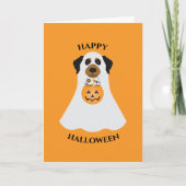 Happy Halloween Ghost Dog Kaart (Voorkant)