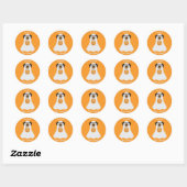 Happy Halloween Ghost Dog Ronde Sticker (Vel)