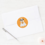 Happy Halloween Ghost Dog Ronde Sticker (Envelop)