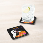 Happy Halloween Ghost en Black Cat Plastic Bier Onderzetter (Rechterzijde)