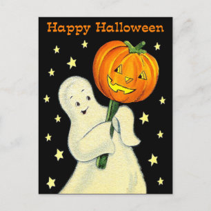 Happy Halloween  Ghost en Pumpkin Briefkaart