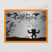 Happy Halloween Ghost en Pumpkins Feestdagenkaart (Voorkant)