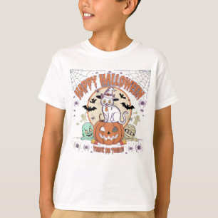 Happy Halloween Ghost Enge Pumpkin Cat T-shirt
