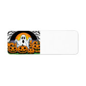Happy Halloween Ghost Etiket (Voorkant)