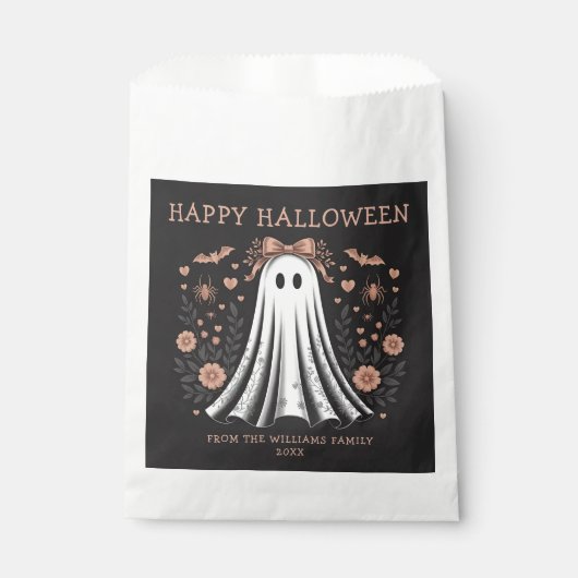 Happy Halloween Ghost Favoriete Bag Bedankzakje (Voorkant)
