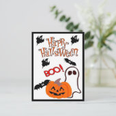 Happy Halloween Ghost Feestdagenkaart (Staand voorkant)
