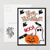 Happy Halloween Ghost Feestdagenkaart (Voorkant / Achterkant)