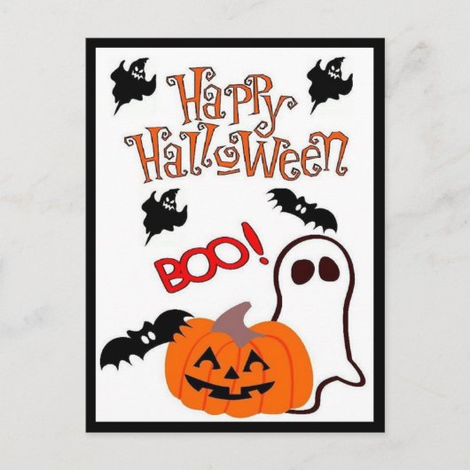 Happy Halloween Ghost Feestdagenkaart (Voorkant)