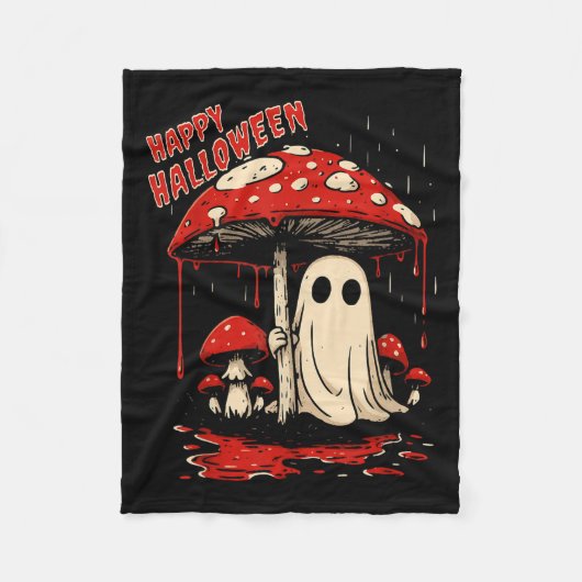 Happy Halloween Ghost  Fleece Deken (Voorkant)