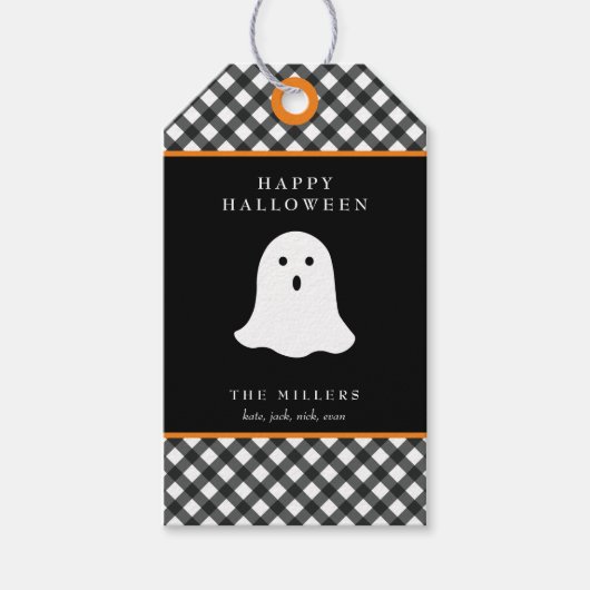Happy Halloween Ghost Gift Label Cadeaulabel (Voorkant)