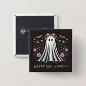 Happy Halloween Ghost Girl Button (Voorkant /achterkant)