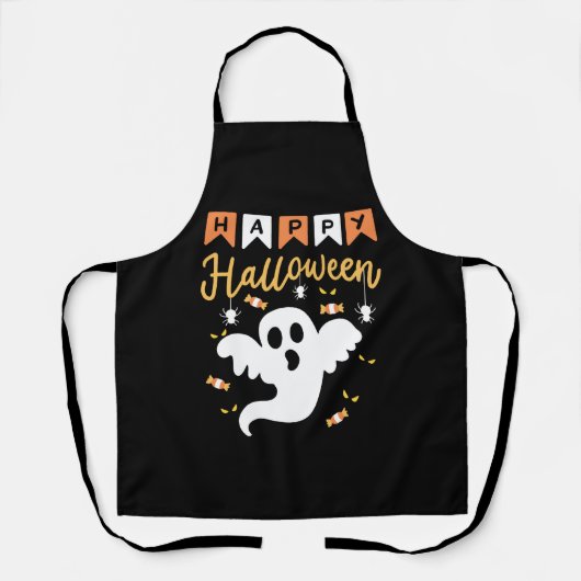 Happy Halloween Ghost Halloween Costume Schort (Voorkant)