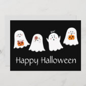 Happy Halloween Ghost Holiday Card Feestdagenkaart (Voorkant / Achterkant)