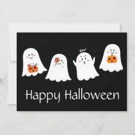 Happy Halloween Ghost Holiday Card Feestdagenkaart