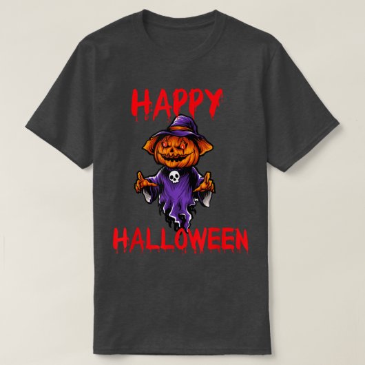 Happy Halloween Ghost Jack O Lantern Pumpkin Scary T-shirt (Design voorkant)
