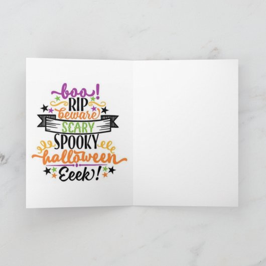 Happy Halloween Ghost Kaart (Binnen)