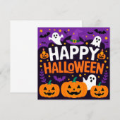 Happy halloween ghost kaart (Voorkant / Achterkant)