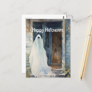 Happy Halloween Ghost komt het huis binnen Briefkaart
