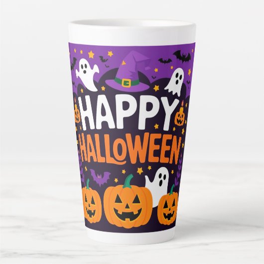 Happy halloween ghost latte mok (Voorkant)