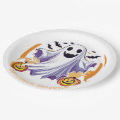 Happy Halloween Ghost Papieren Bordje (Gekanteld)
