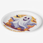 Happy Halloween Ghost Papieren Bordje (Gekanteld)