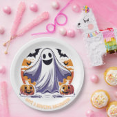 Happy Halloween Ghost Papieren Bordje (Feest)