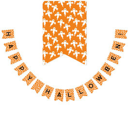 Happy Halloween Ghost Pattern Vlaggetjes