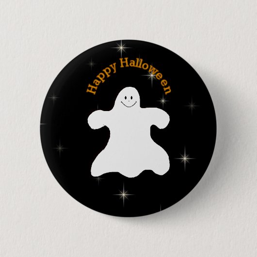 Happy Halloween Ghost Pin Ronde Button 5,7 Cm (Voorkant)