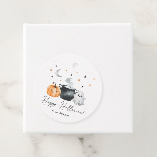 Happy Halloween Ghost Pumpkin Bedankjes Labels (In situ)