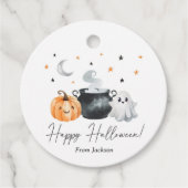 Happy Halloween Ghost Pumpkin Bedankjes Labels (Voorkant)