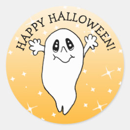 Happy Halloween Ghost Ronde Sticker