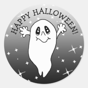 Happy Halloween Ghost Ronde Sticker