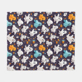 Happy Halloween Ghost Schattige en Spooky Fleece Deken (Voorkant (Horizontaal))